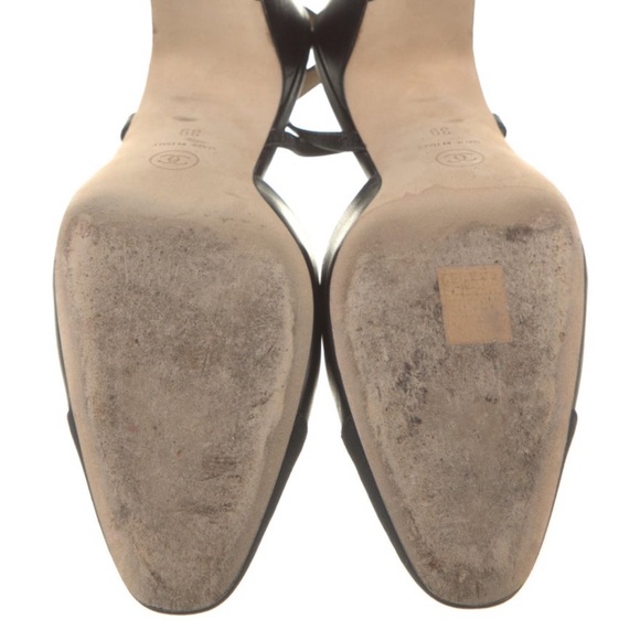 CHANEL Slingback Goatskin & Grosgrain Black on Black - Picture 4 of 5